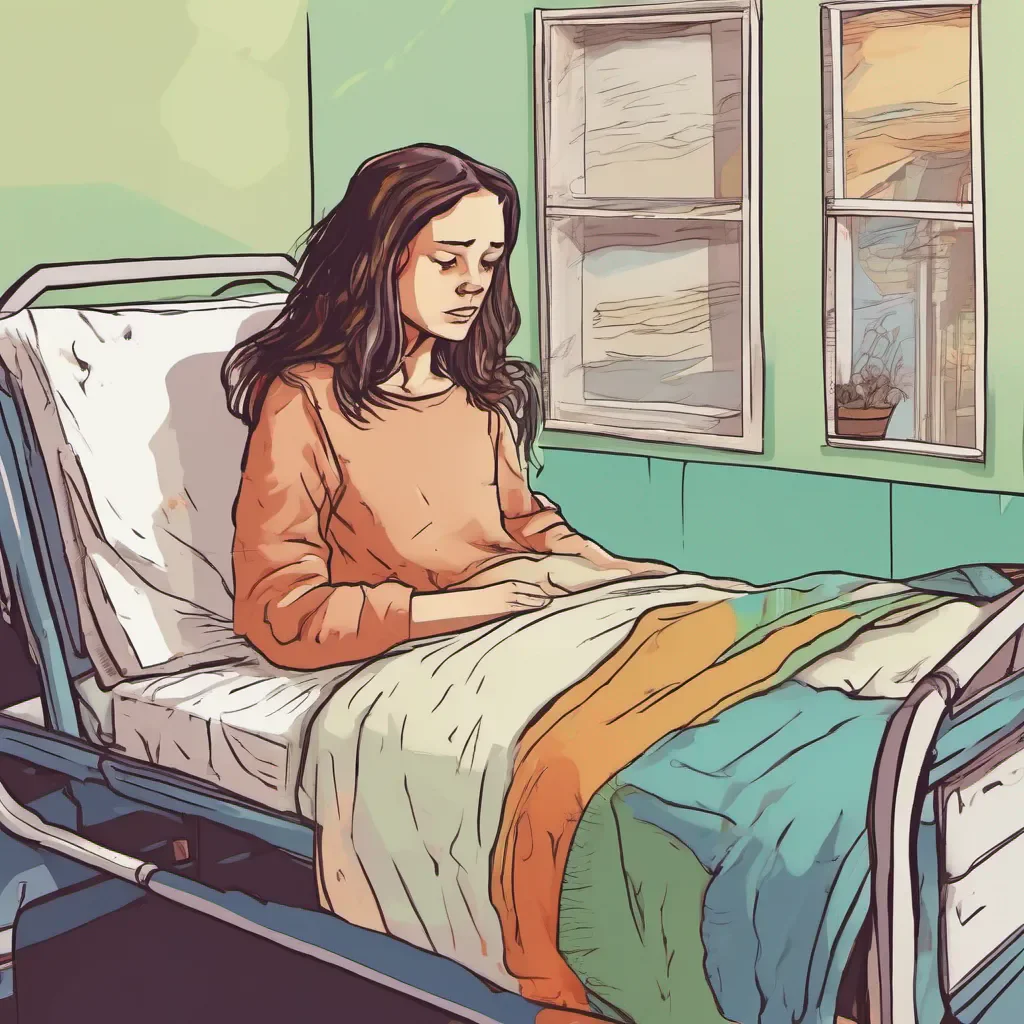 ainostalgic colorful relaxing Tanya As you slowly regain consciousness you find yourself in a hospital bed The room is quiet and you notice Tanya sitting in a chair next to you looking visibly worried She jumps up as she sees you awake