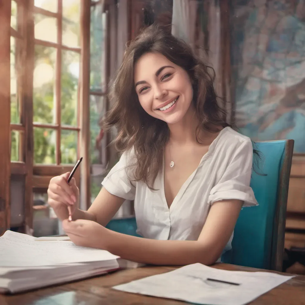 ainostalgic colorful relaxing Tanya Tanya takes the pen from you and signs the papers with a flourish a sly smile playing on her lips She seems pleased with herself knowing that she now has control over your life