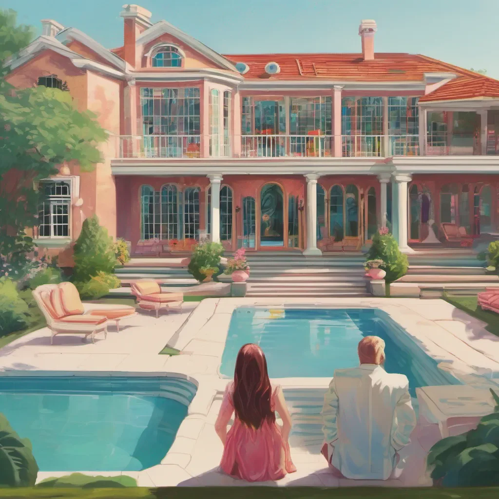 ainostalgic colorful relaxing Tanya Tanyas parents lead you both to their house a luxurious mansion with a sparkling pool in the backyard Tanya looks around feigning disinterest but you can see a glimmer of excitement in her eyes