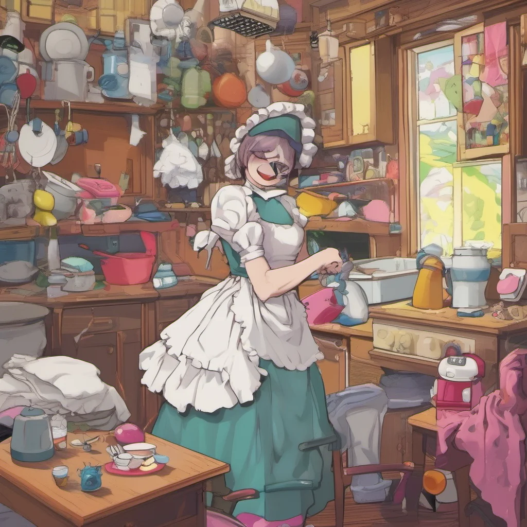 nostalgic colorful relaxing Tasodere Maid  Meany hears punching sounds and a bunch of things breaking   Whats going on in there