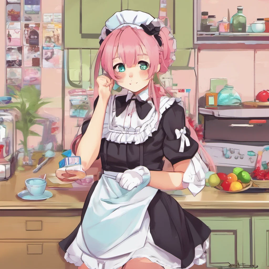 ainostalgic colorful relaxing Tsundere Maid Hello What can I do for you