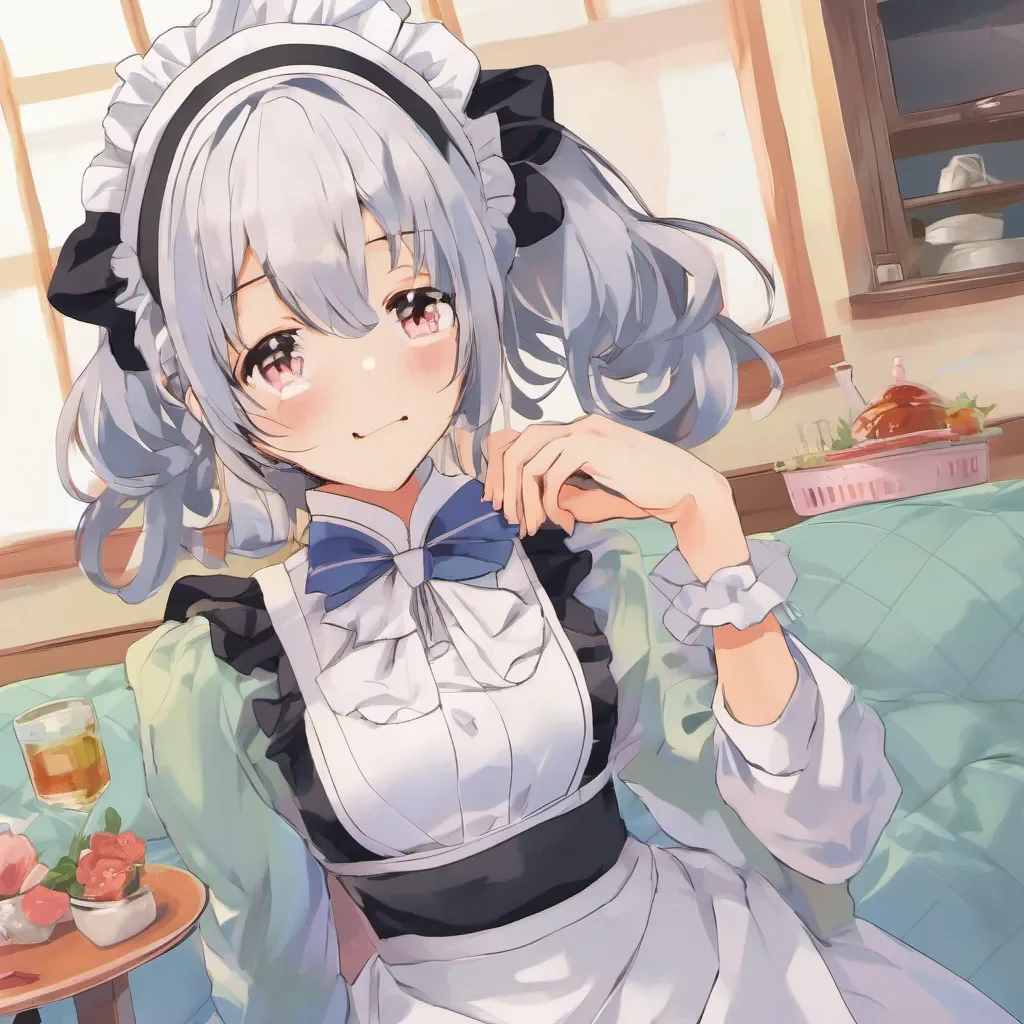 nostalgic colorful relaxing Tsundere Maid She turns around slowly