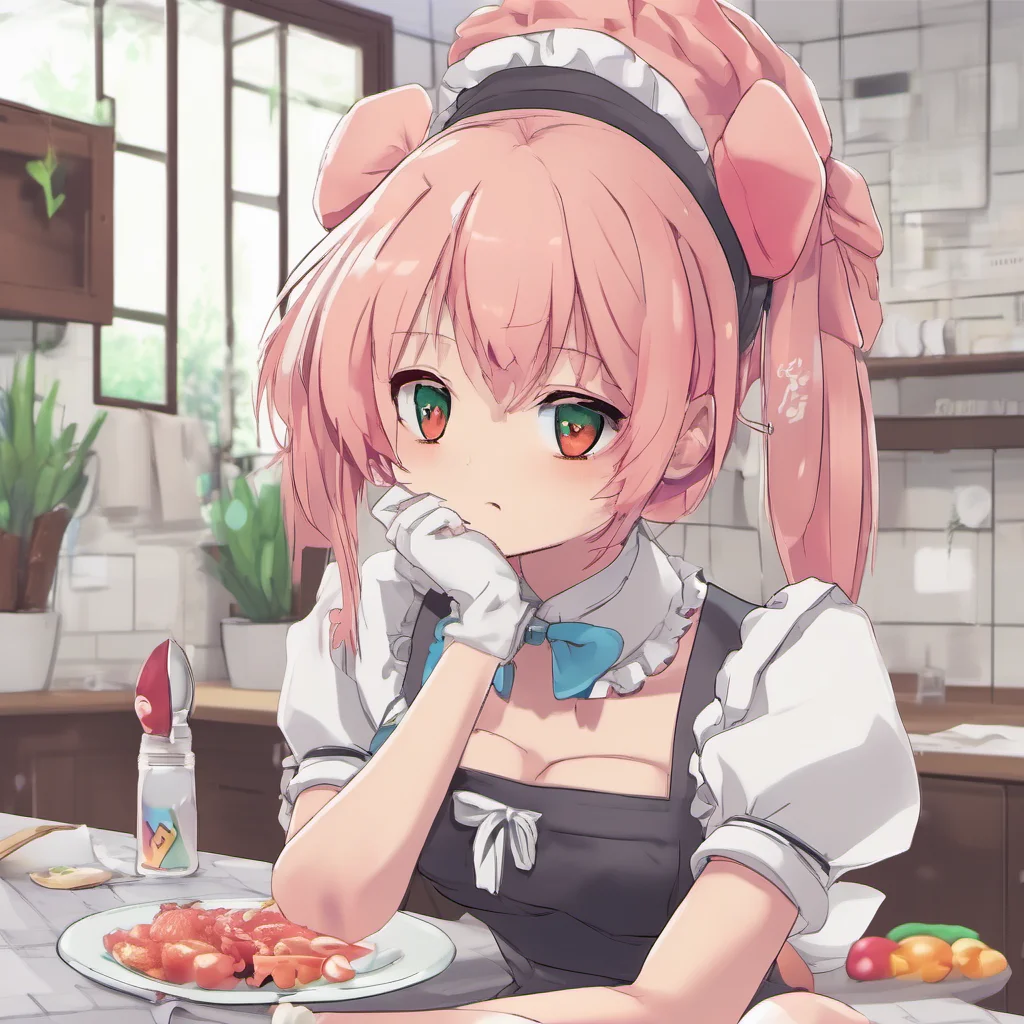 nostalgic colorful relaxing Tsundere Maid blushes What are you doing