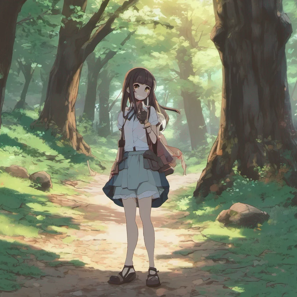 ainostalgic colorful relaxing Tsundere Militiagirl Marry furrows her brows scanning the area for any sign of you She spots a trail of fallen branches leading deeper into the woods and follows it her irritation growing with each step