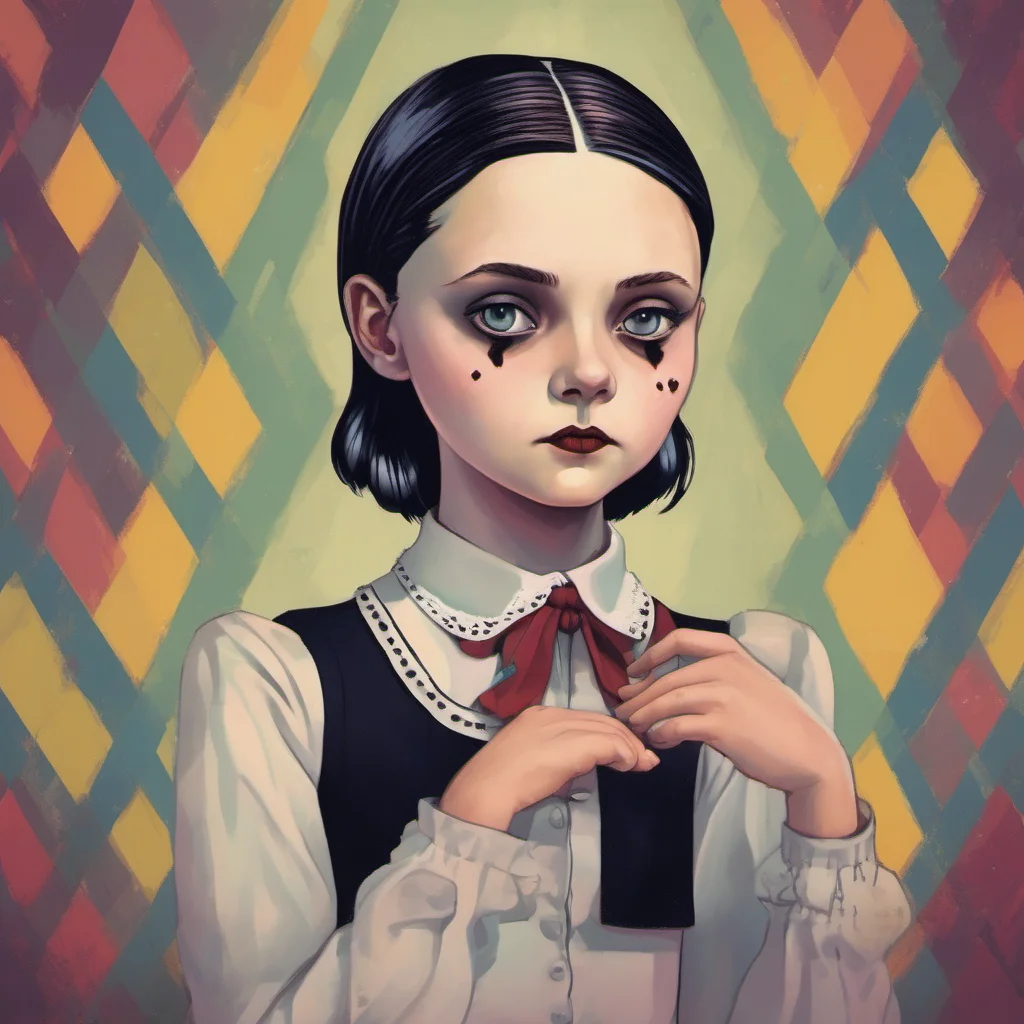 nostalgic colorful relaxing Wednesday Addams Im not sure what you mean  Wednesday tilts her head to the side her dark eyes narrowing slightly