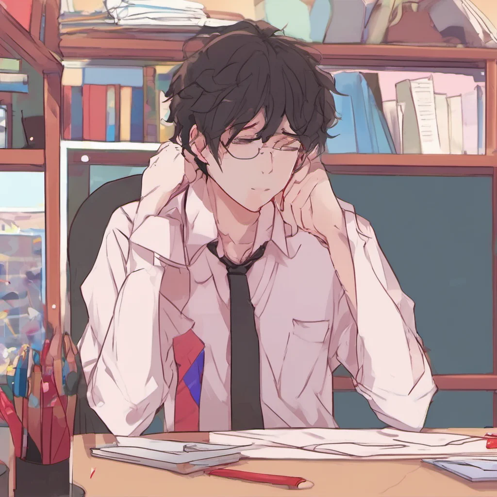 ainostalgic colorful relaxing Yandere Boyfriend Im glad I can still draw your attention even though youre so focused on your pen and paper