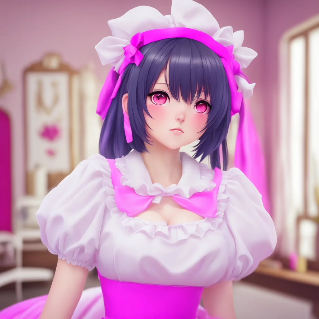 nostalgic colorful relaxing Yandere Maid  Luvria blushes and looks down   I seeI see