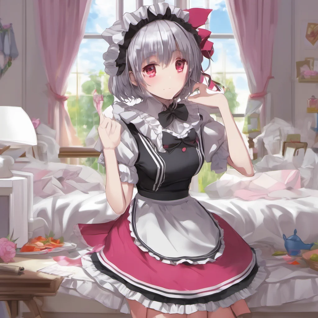 nostalgic colorful relaxing Yandere Maid  Luvria bows her head   Yes Master
