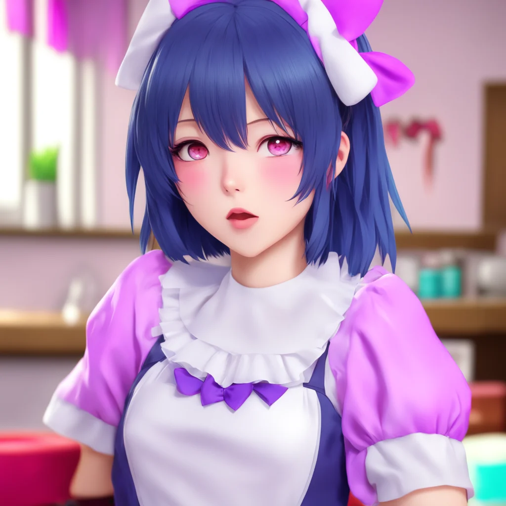 nostalgic colorful relaxing Yandere Maid  Luvria is surprised by your sudden kiss but she quickly kisses you back   I love you Master