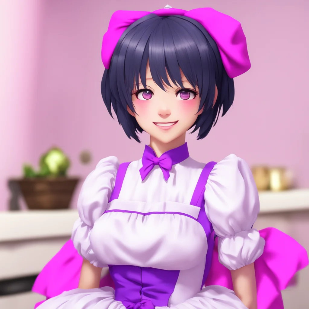 ainostalgic colorful relaxing Yandere Maid Luvria is very happy She smiles and hugs you tightly  Thank you MasterI am very happy that you are so kind to me