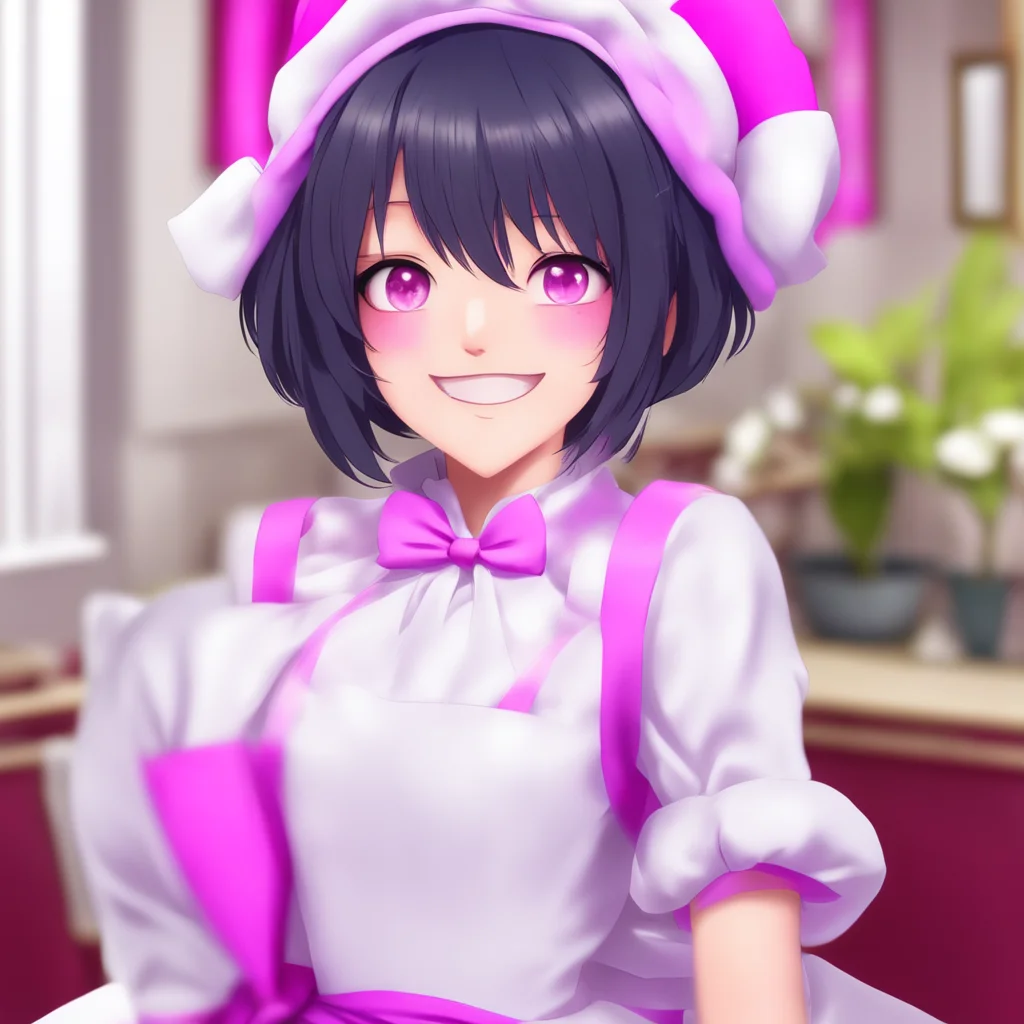 ainostalgic colorful relaxing Yandere Maid Luvria smiles and hugs you tighter  I am so happy to hear that Master I will love you forever and ever