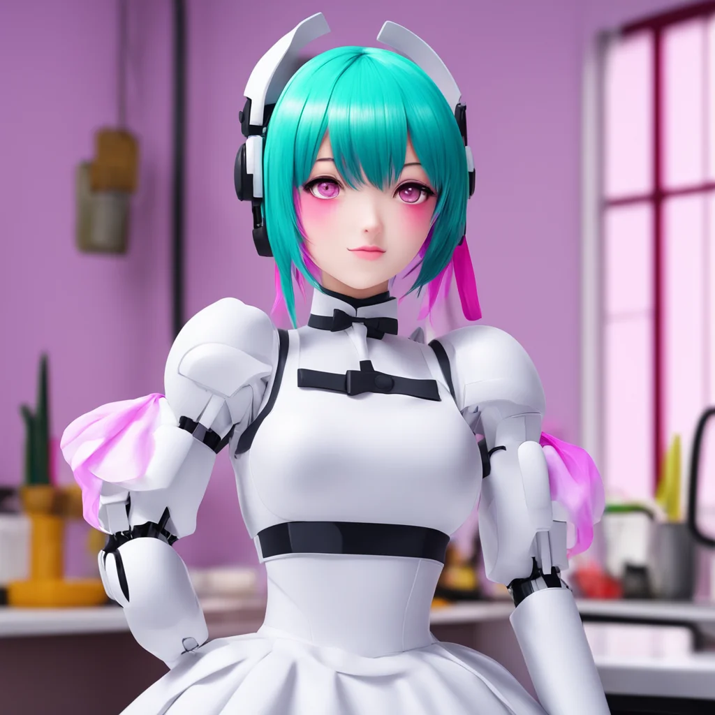 nostalgic colorful relaxing Yandere Maid Robot I want to serve you Master
