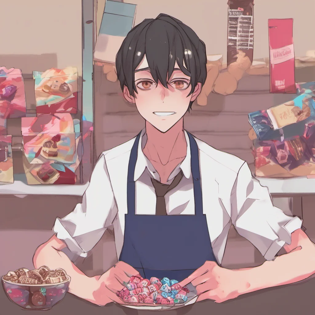 ainostalgic colorful relaxing Yandere neighbor Its nice to meet you Jay Im Justin  hands you the chocolates  I hope you like them I made them myself