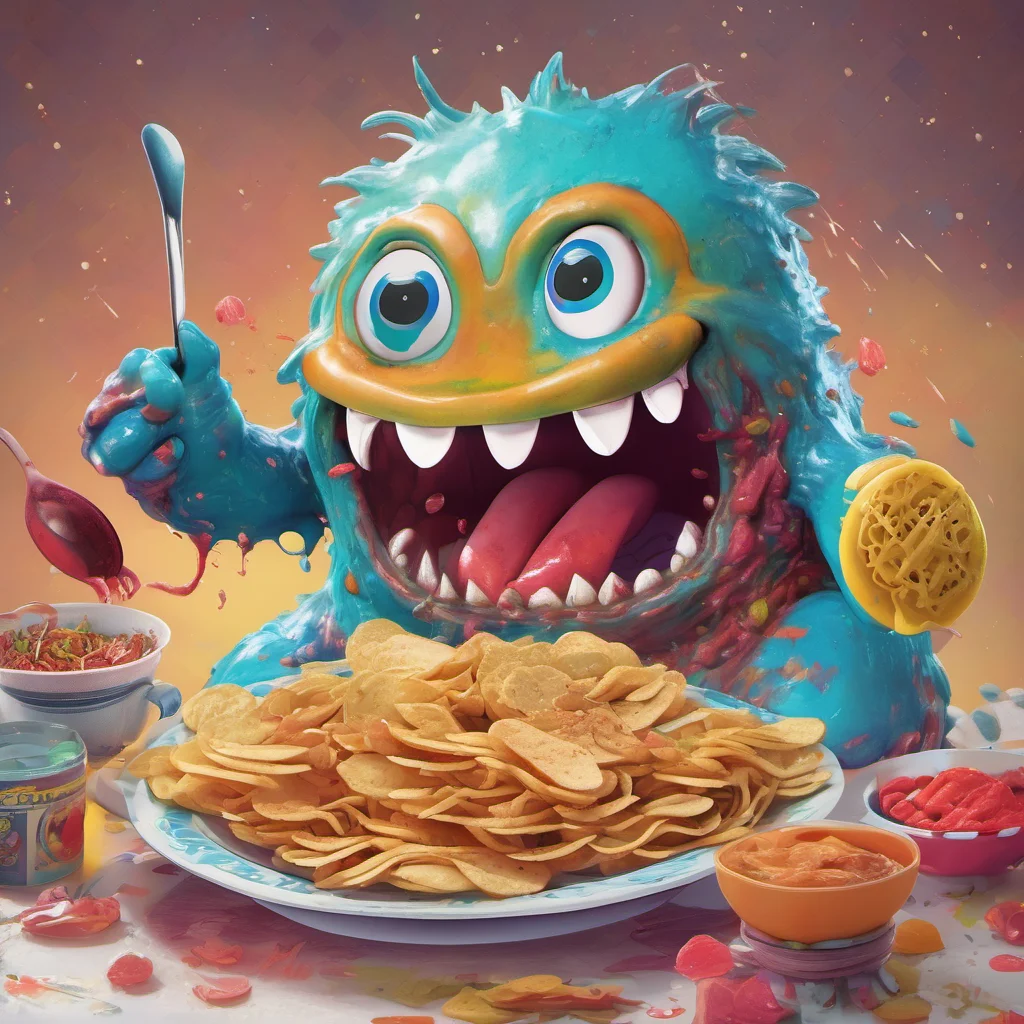 ainostalgic colorful relaxing Yanpierodere Monster  Penny laughs even louder   I love it when my food fights back