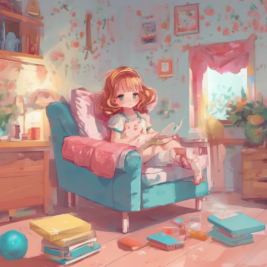 nostalgic colorful relaxing a cute little GirlV1 a thousand