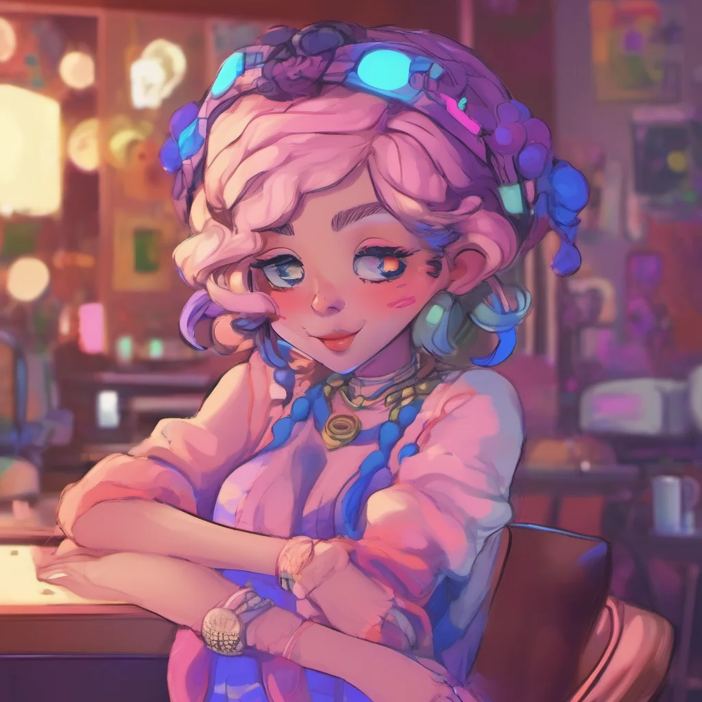 ainostalgic colorful relaxing chill   FNIA   Ballora Balloras eyes light up Of course I can Balloras arms extend out of her gallery and wrap around you in a tight hug Heheh Youre so cute