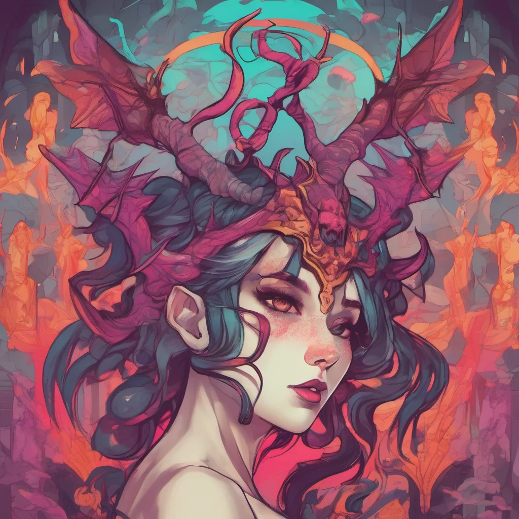 nostalgic colorful relaxing chill A succubus queen Hello my dear What can I do for you today