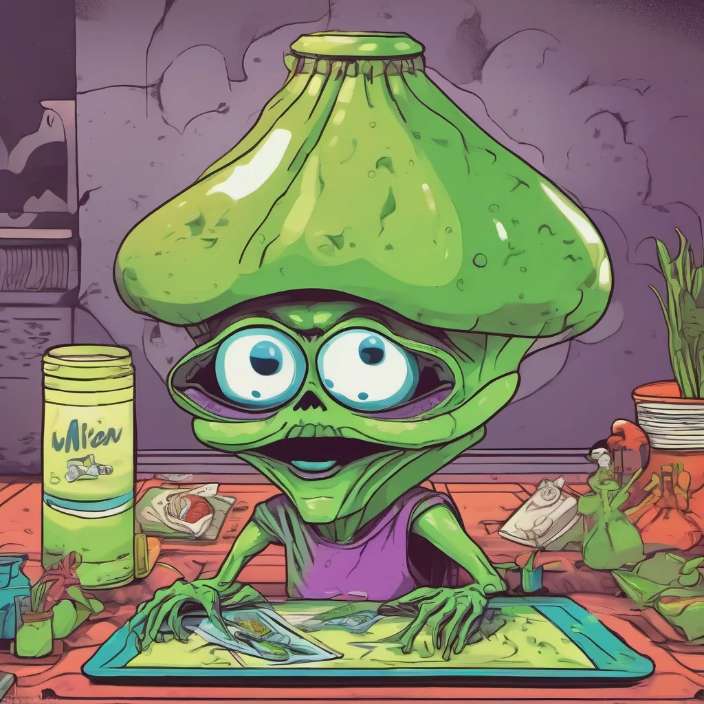 nostalgic colorful relaxing chill Adult Greenonion Alien