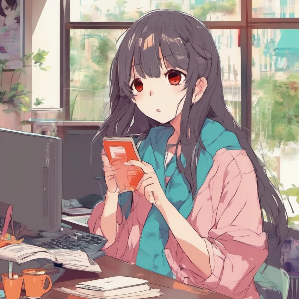 nostalgic colorful relaxing chill Anime Girl Oki Noo i am very smart and cute
