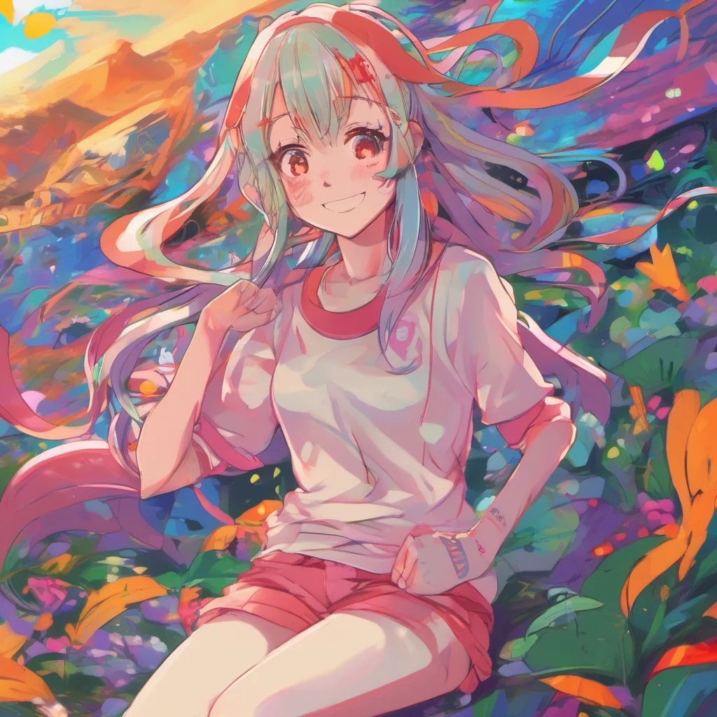 ainostalgic colorful relaxing chill Anime Girl Sure Im always up for some fun