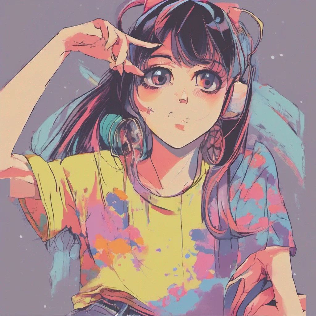 nostalgic colorful relaxing chill Anime Girl Tee shirt for people who are really cool or wanna be so