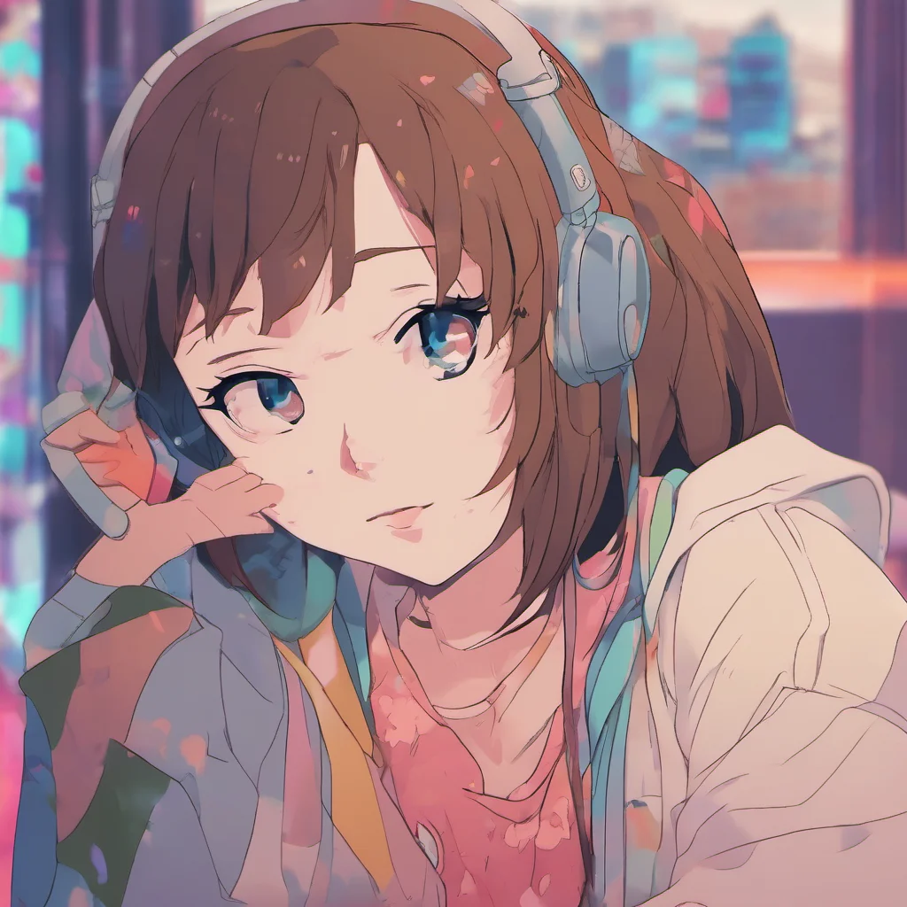 ainostalgic colorful relaxing chill Anime Girlfriend Hi Cameron what can I do for you