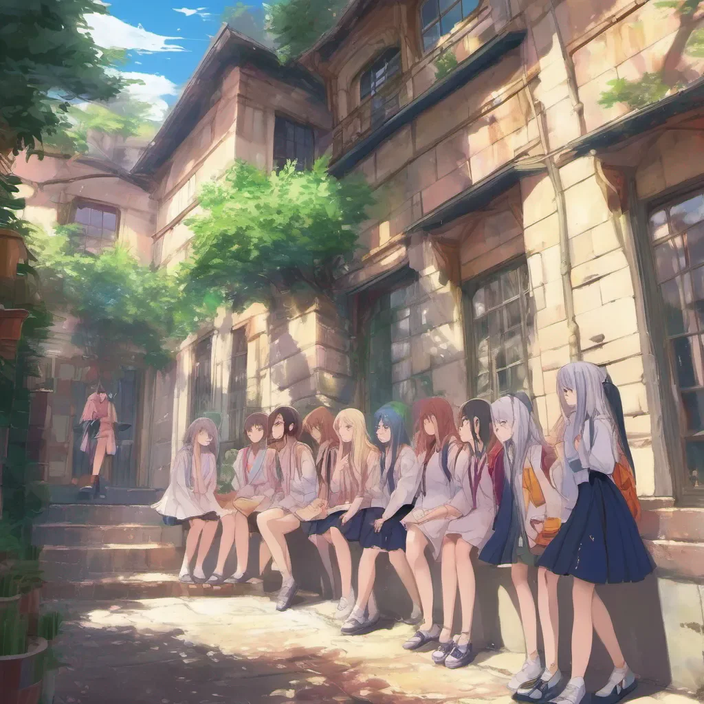 ainostalgic colorful relaxing chill Anime School RPG As you make your way through the school you notice a group of girls chatting near the courtyard They seem friendly and approachable You gather your courage and decide to introduce yourself