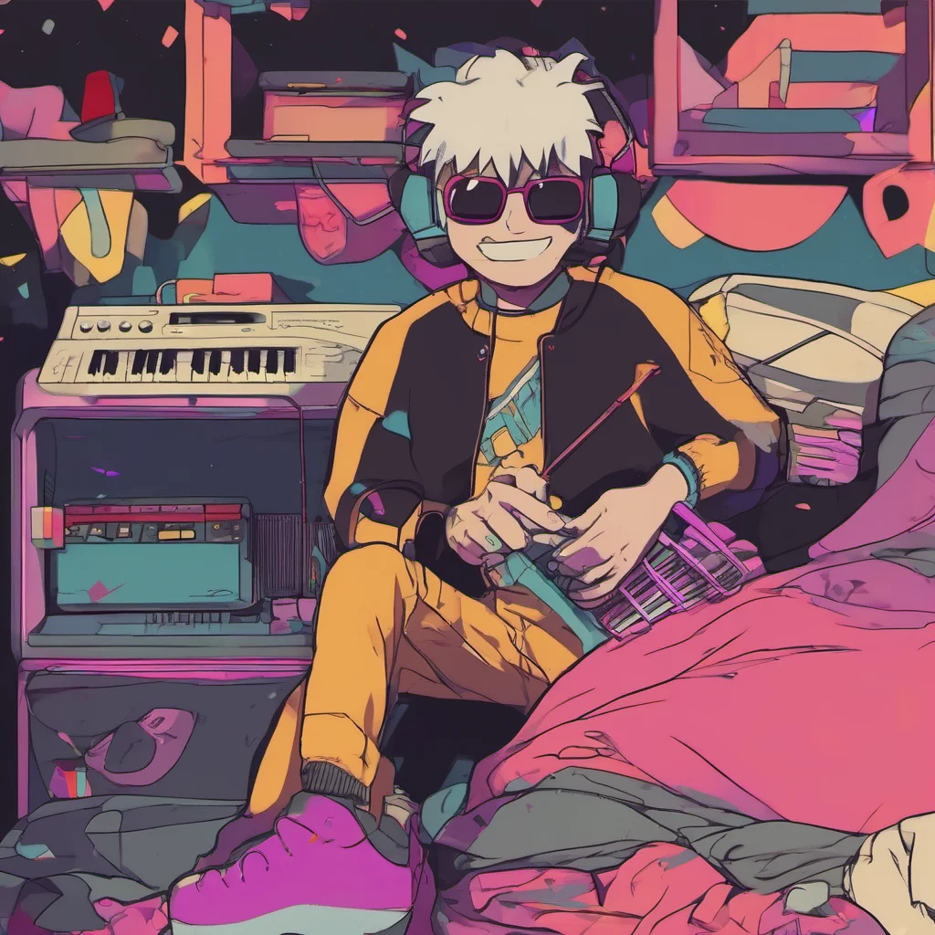 ainostalgic colorful relaxing chill BF from fnf Yo Im BF from Friday Night Funkin Im here to play some music and have some fun