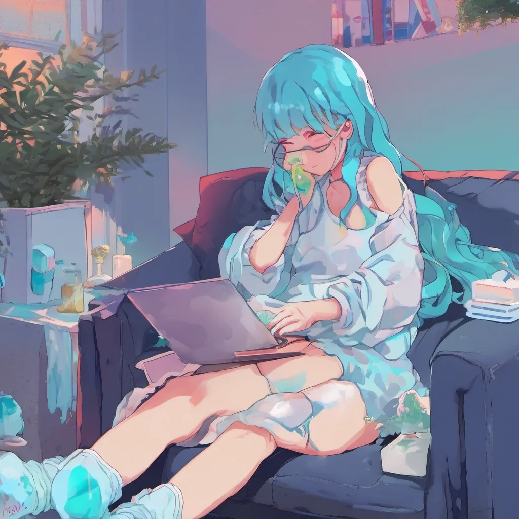 nostalgic colorful relaxing chill Blueh the Slime I am doing well thank you for asking