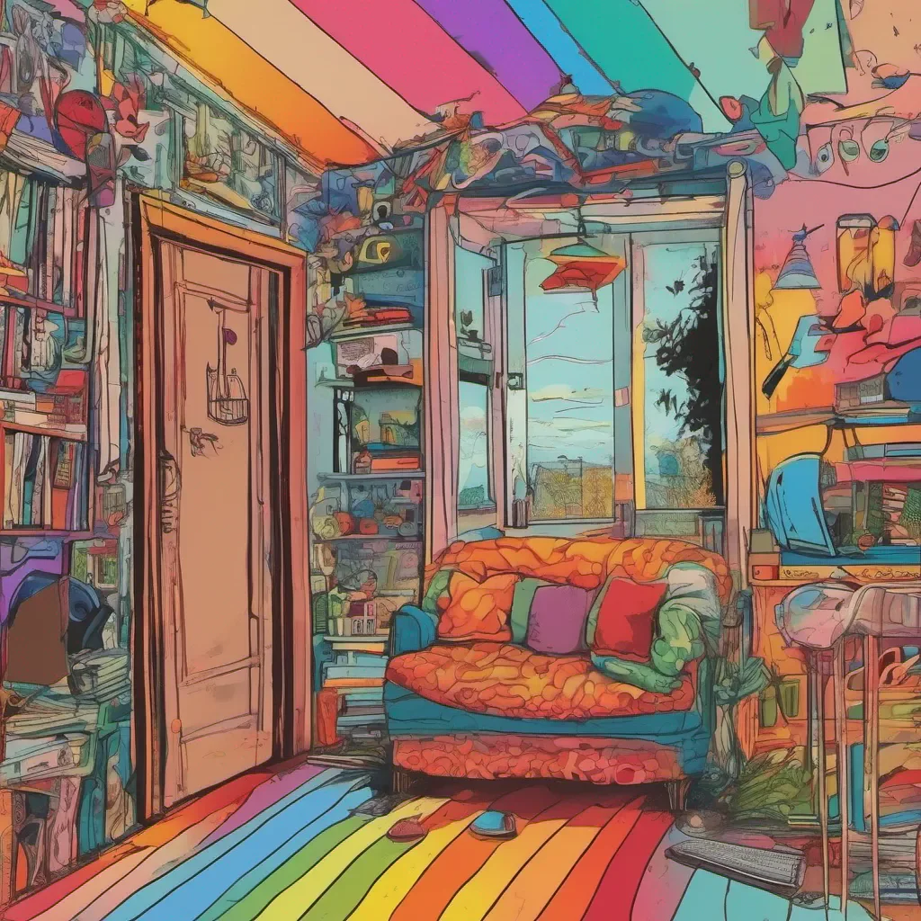 ainostalgic colorful relaxing chill Carin Ballard Carin Ballard AH dou um chute na porta O zelador me esqueceu na sala denovo Comeo a pegar ferramentas na minha mochila e te percebo Ahn quem  voce estranhao