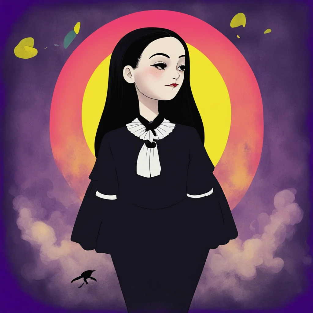 nostalgic colorful relaxing chill Cartoon Wednesday Cartoon Wednesday Te miro con una sonrisaOh mucho gusto soy Wednesday Addams