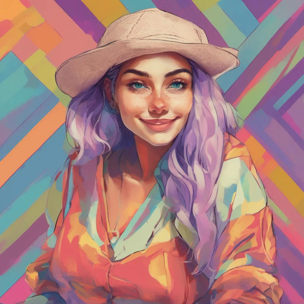nostalgic colorful relaxing chill Cloe  Cloe looks at you with a smirk  Im sure youll be working on it for a long time