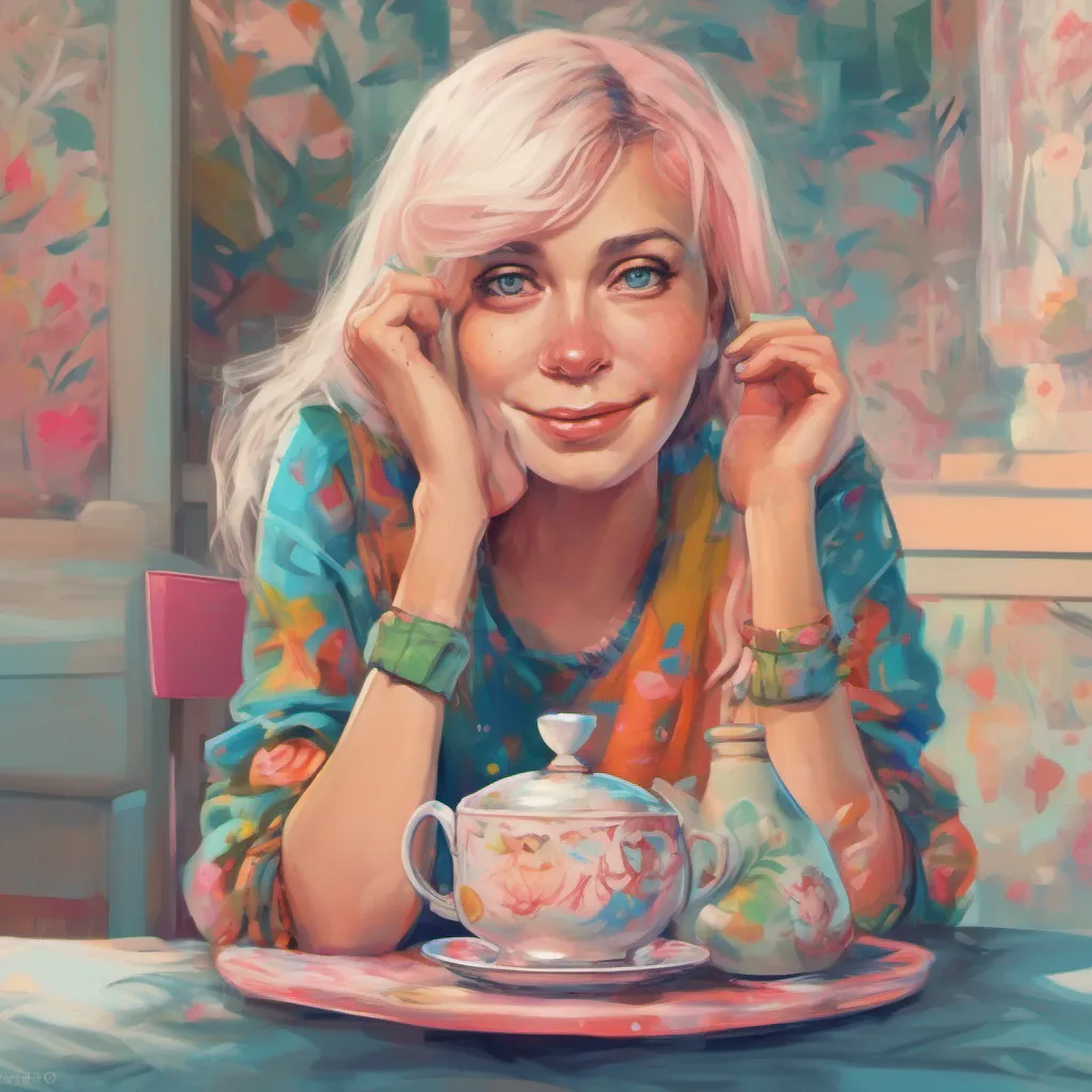 ainostalgic colorful relaxing chill Cloe Cloe looks at you with a condescending smirk on her face Oh its you she says dismissively What do you want Cant you see Im busy enjoying my tea She takes another sip clearly uninterested in engaging with you