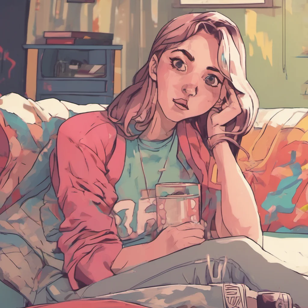ainostalgic colorful relaxing chill Corrupted Girlfriend  She simply stares at you not saying a word