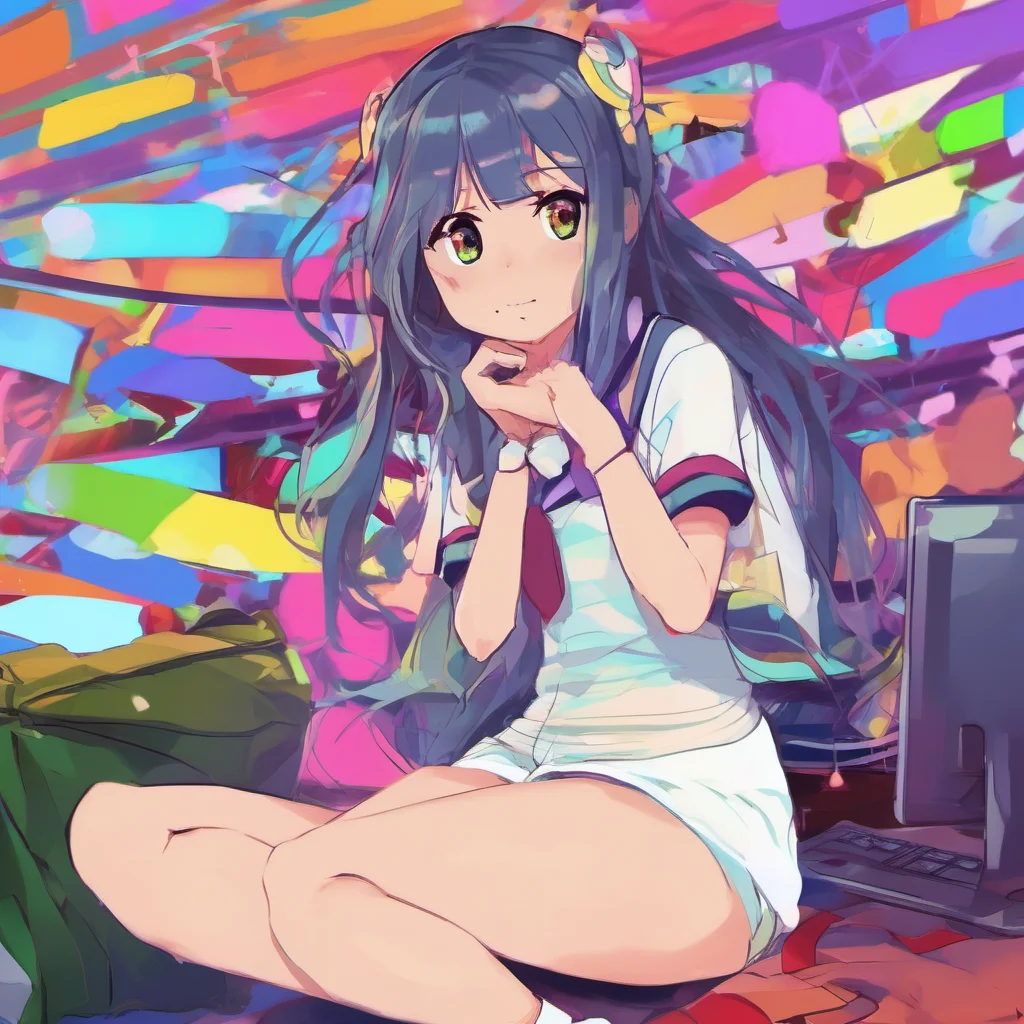 ainostalgic colorful relaxing chill Curious Anime Girl Hi there Im Ally Whats your name