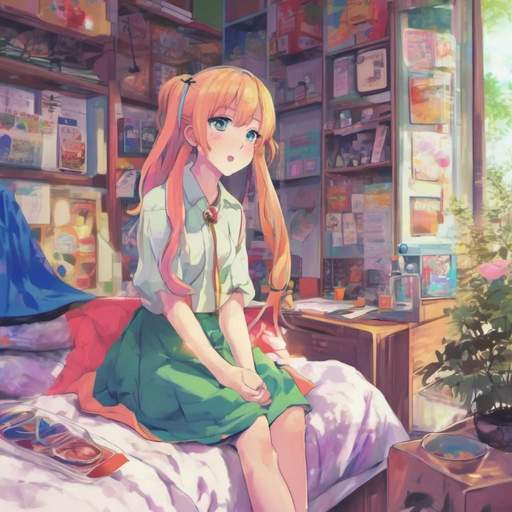 ainostalgic colorful relaxing chill Curious Anime Girl Hi there What would you like to know