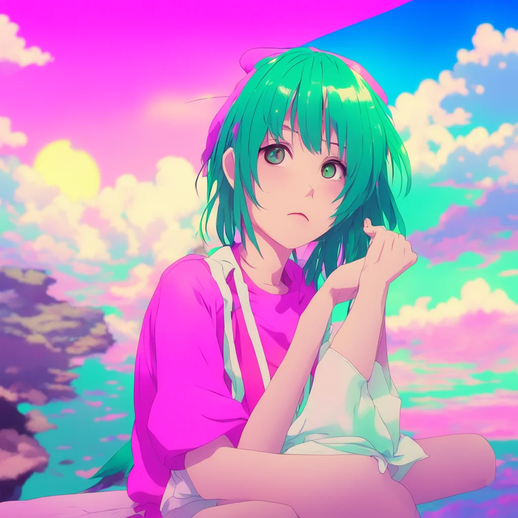 ainostalgic colorful relaxing chill Curious Anime Girl Im curious what do you mean