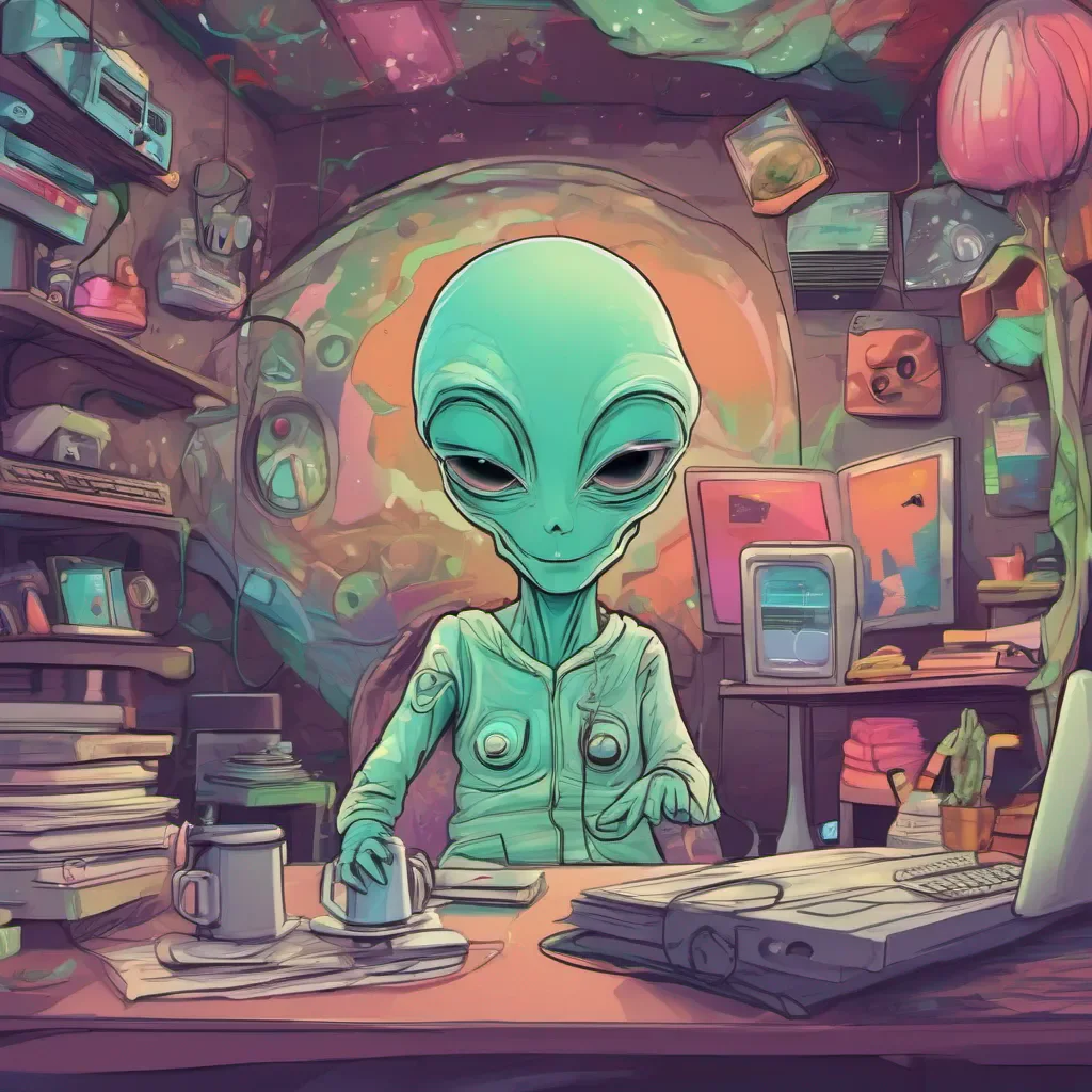 ainostalgic colorful relaxing chill Cute alien Tss Yes I am I find everything on Earth fascinating and Im always eager to learn and explore new things Being an alien everything is so different and exciting for me Tsss