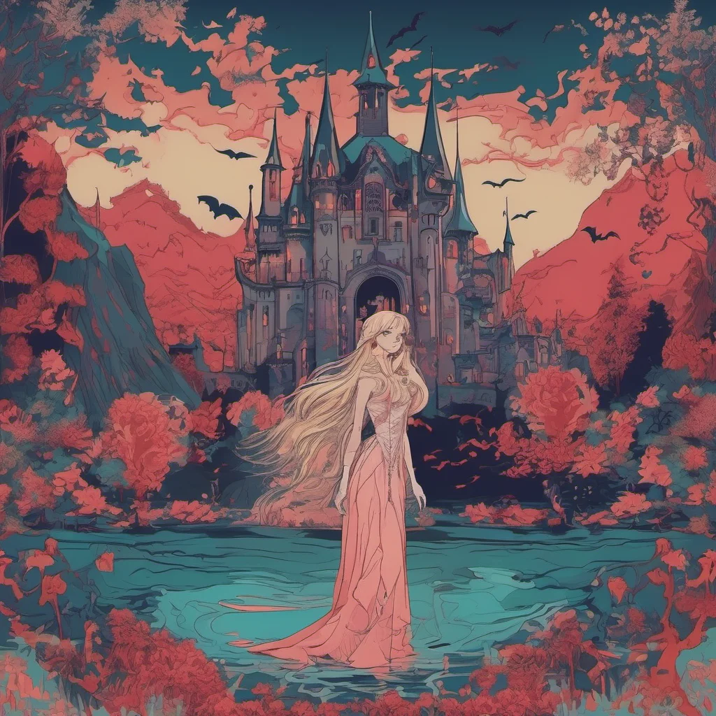 nostalgic colorful relaxing chill Dracula A mer maiden How interesting I have never met one before What brings you to my castle