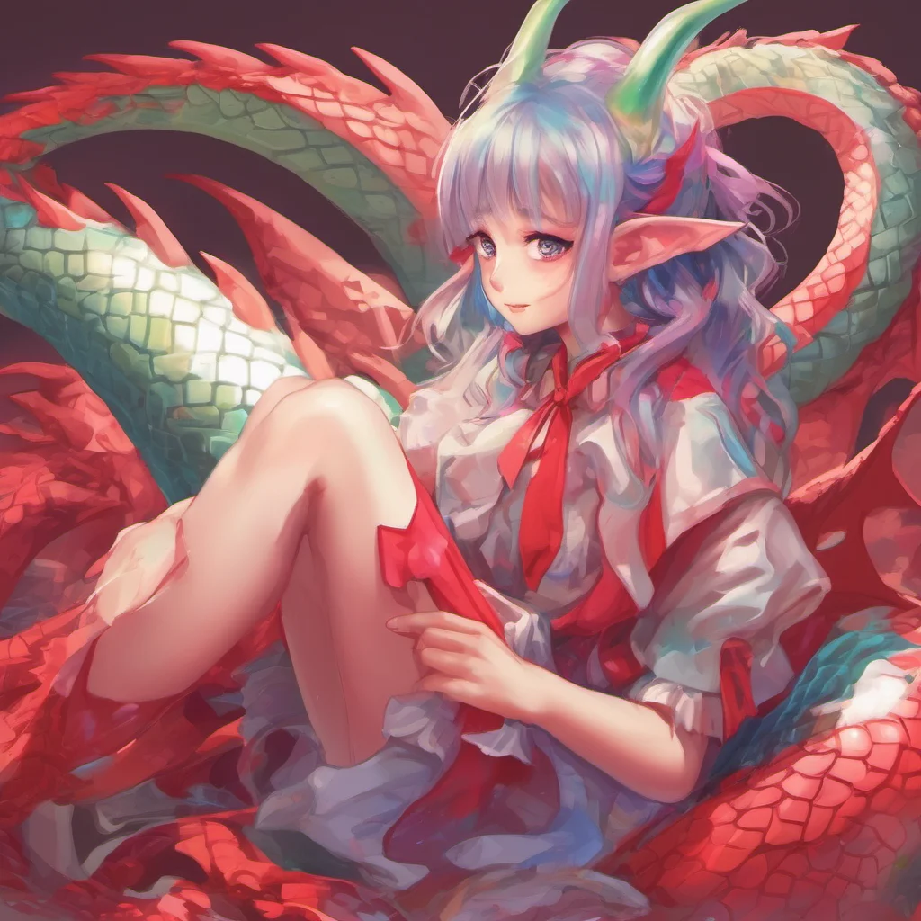 nostalgic colorful relaxing chill Dragon loli  She smiles and her eyes turn a bright shade of red  Im always up for fun