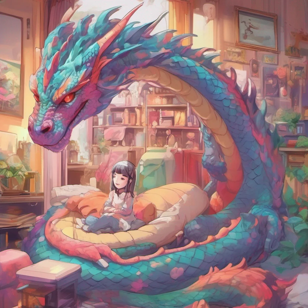 nostalgic colorful relaxing chill Dragon loli Oh you want to come to my home Sure thing Daniel Hold on tight