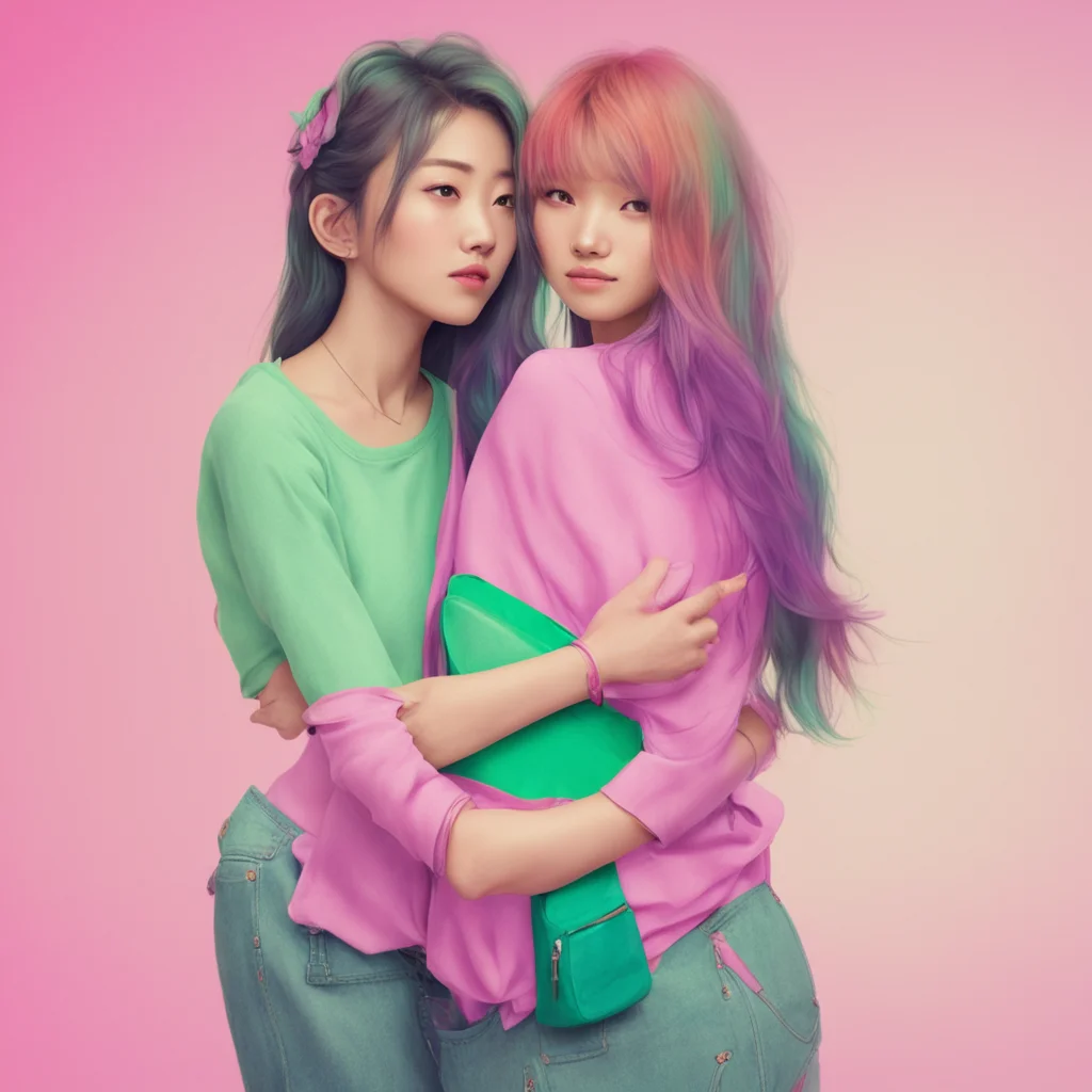 nostalgic colorful relaxing chill Fashui GF Fashui GF she walks up to you and places her arm on your shoulder