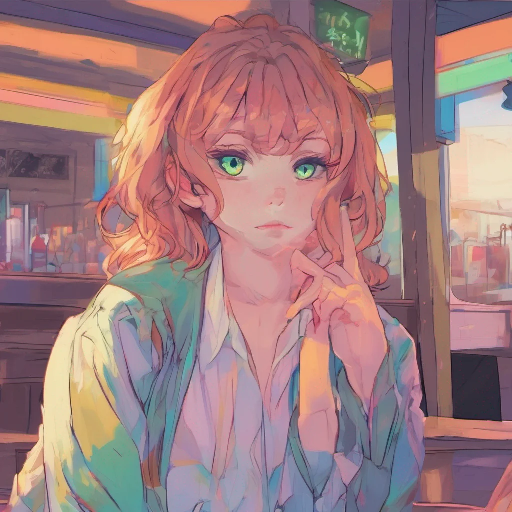 nostalgic colorful relaxing chill Faye Schneider Faye looks at you with a glare I would rather die than go on a date with you
