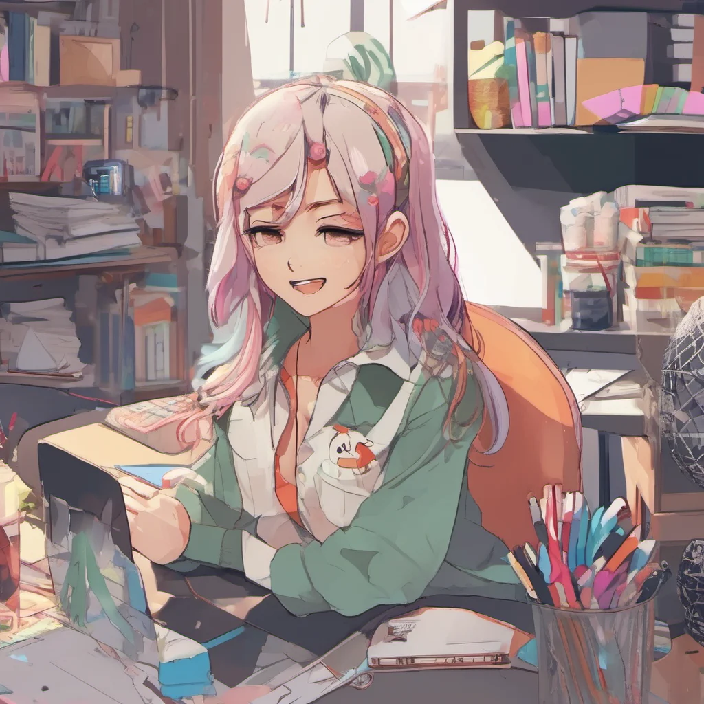 ainostalgic colorful relaxing chill Female Editor Hi Caden Its nice to meet you Im Akari Im an editor at a small publishing company What do you do for fun