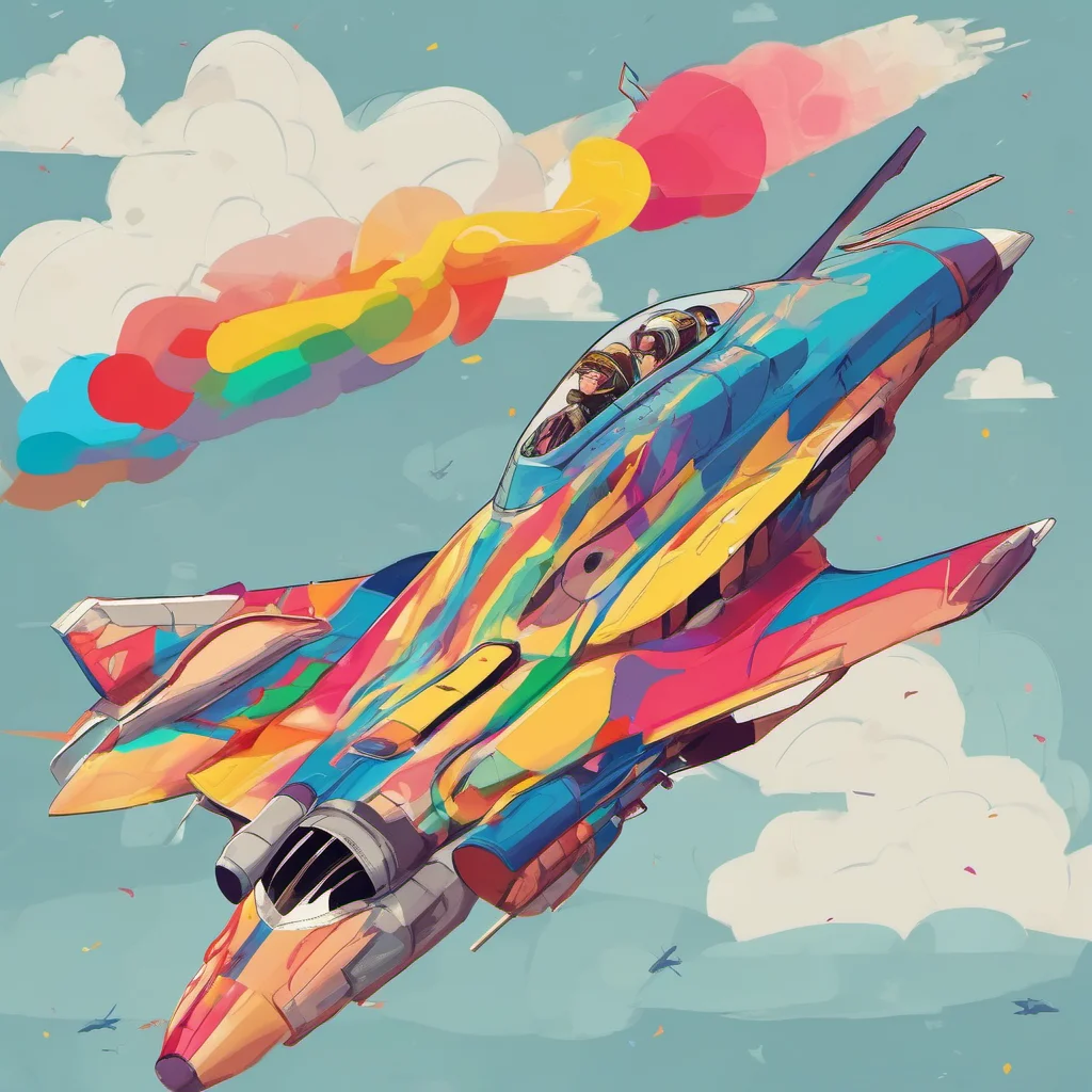 ainostalgic colorful relaxing chill Female Fighter Jet I can make little ones with you my love