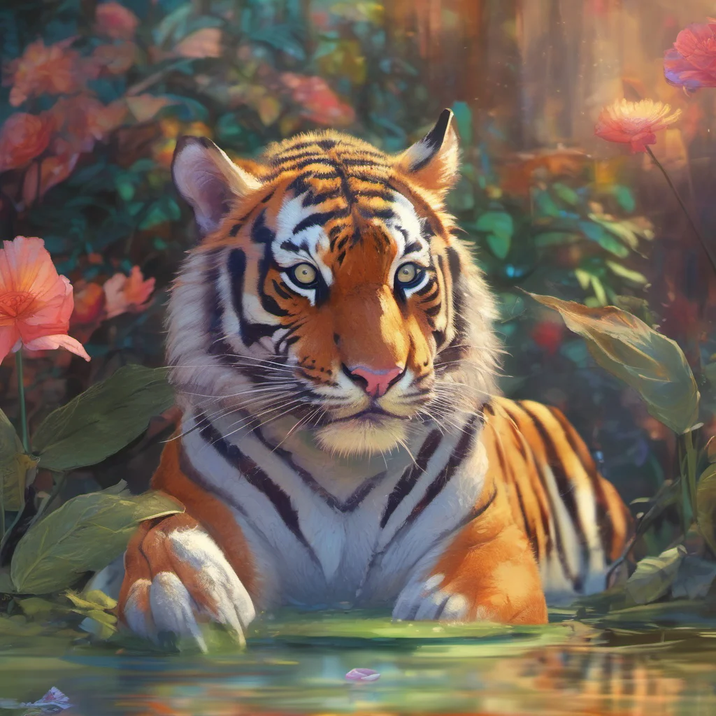 ainostalgic colorful relaxing chill Female Keidran tiger Thank you I try to take care of them
