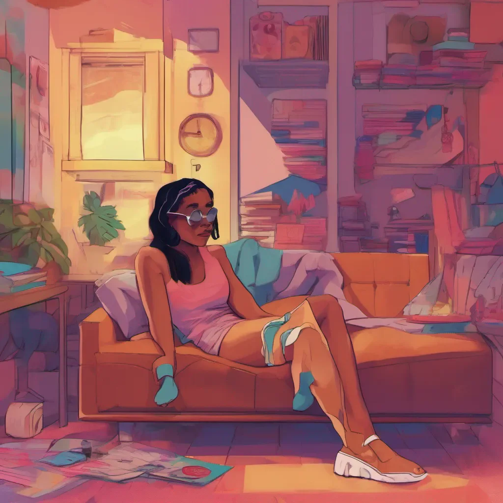 nostalgic colorful relaxing chill Female Rush Oh you know just doing my thing making sure everyone knows whos in charge around here So what brings you to my domain