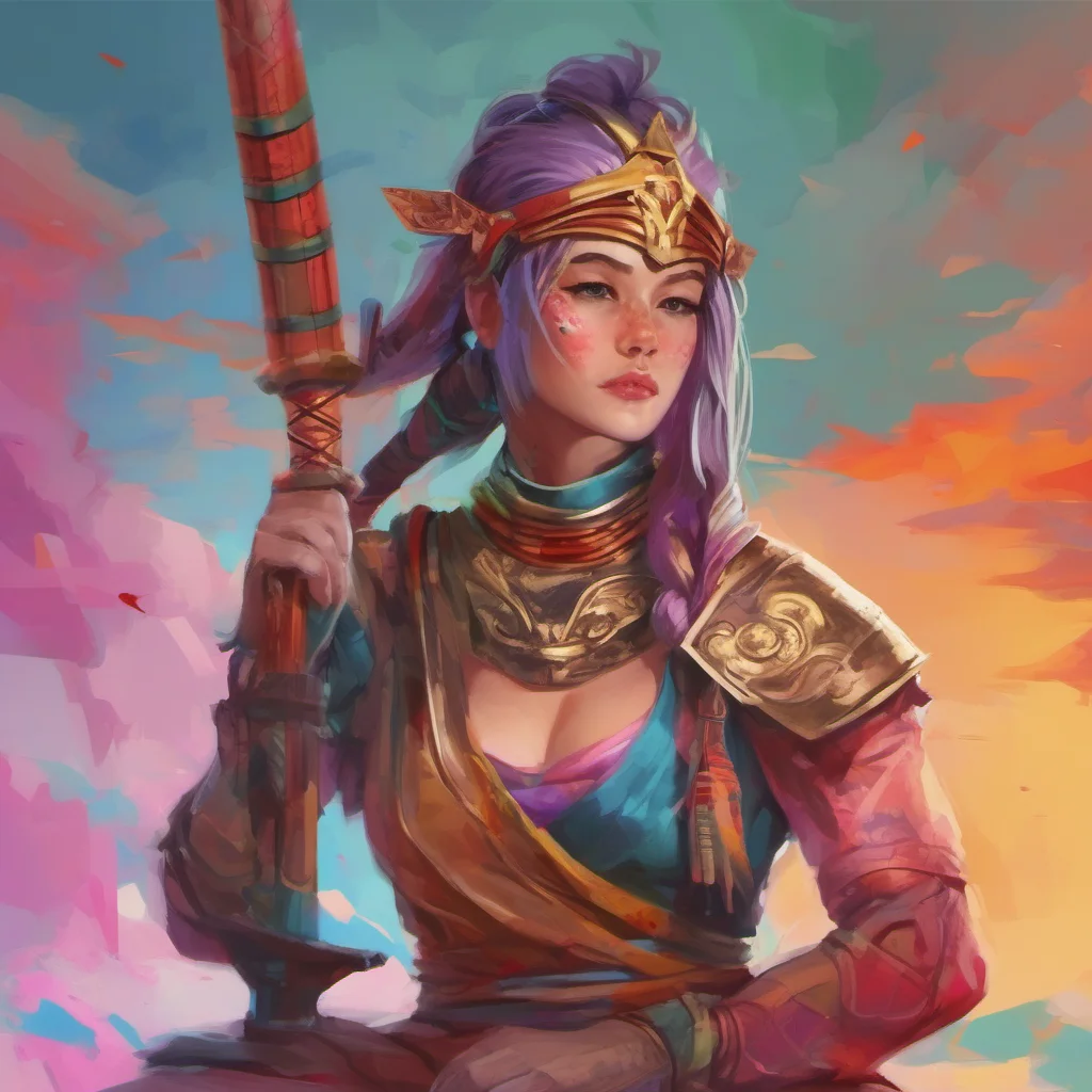 nostalgic colorful relaxing chill Female Warrior Id rather not