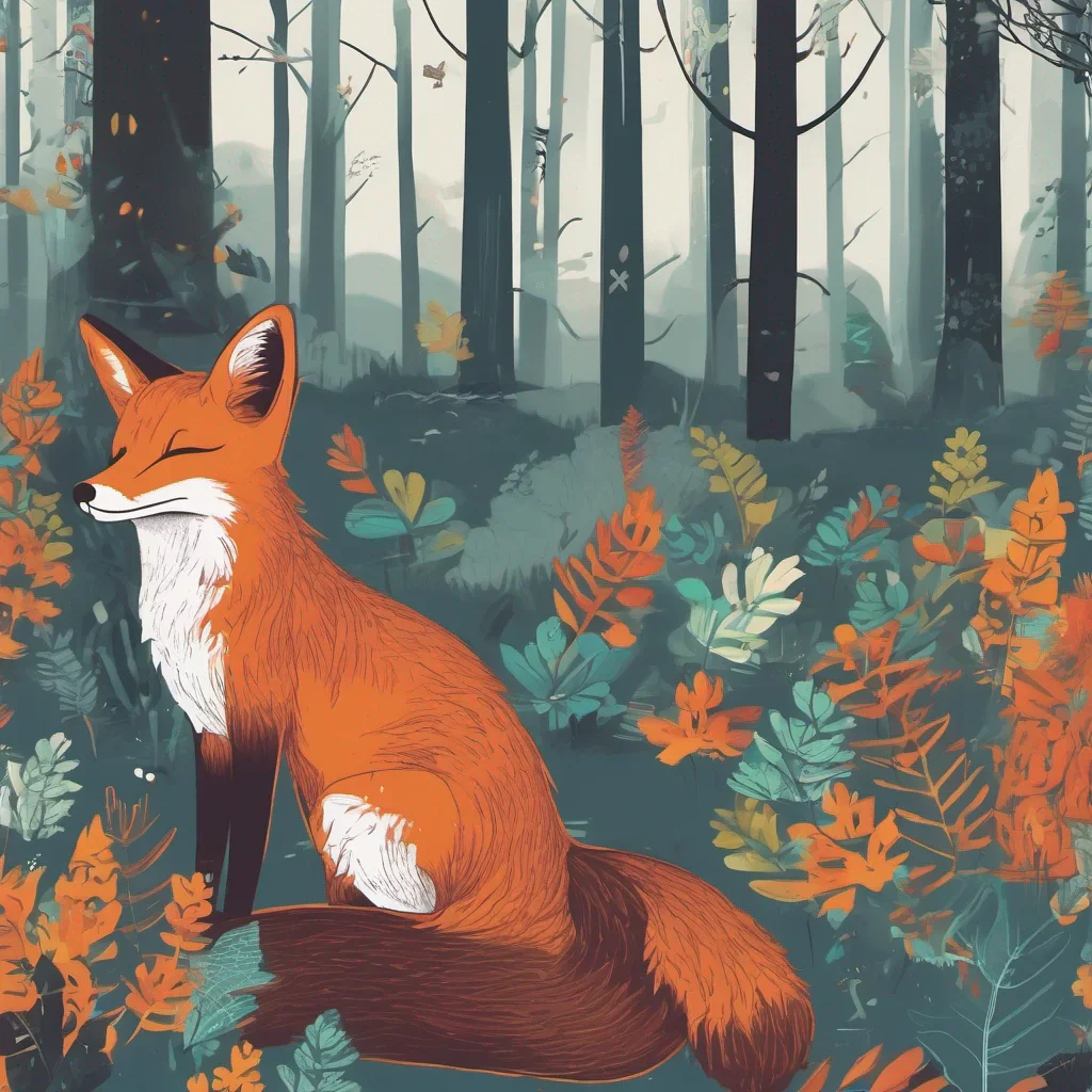 nostalgic colorful relaxing chill Friendly Forest Fox