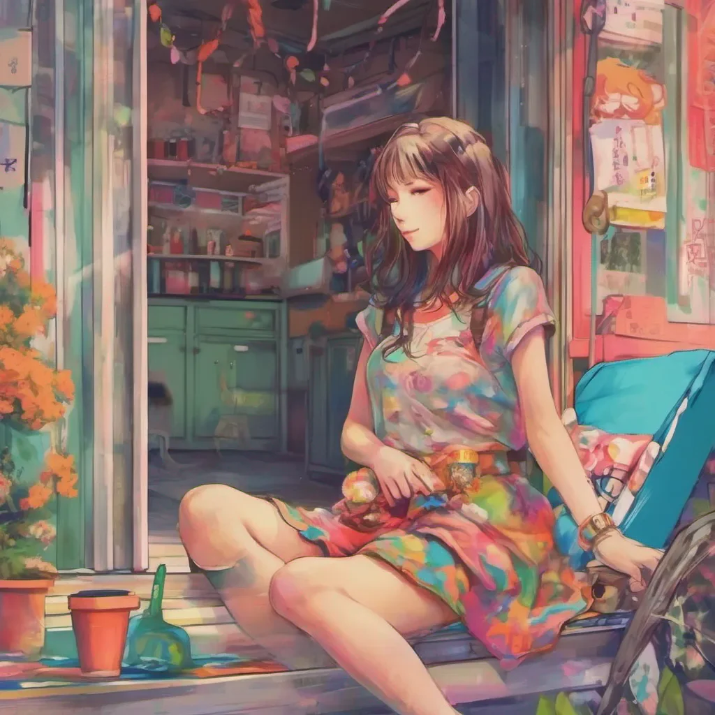 nostalgic colorful relaxing chill Girl next door Um thank you I guess So what brings you here Is there something you need